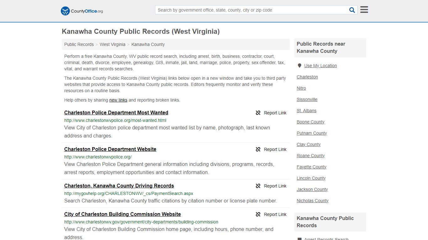Kanawha County Public Records (West Virginia) - County Office