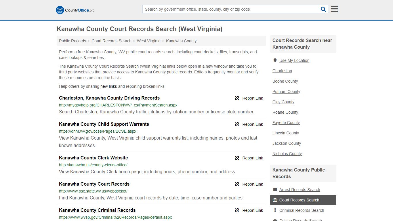 Kanawha County Court Records Search (West Virginia) - County Office