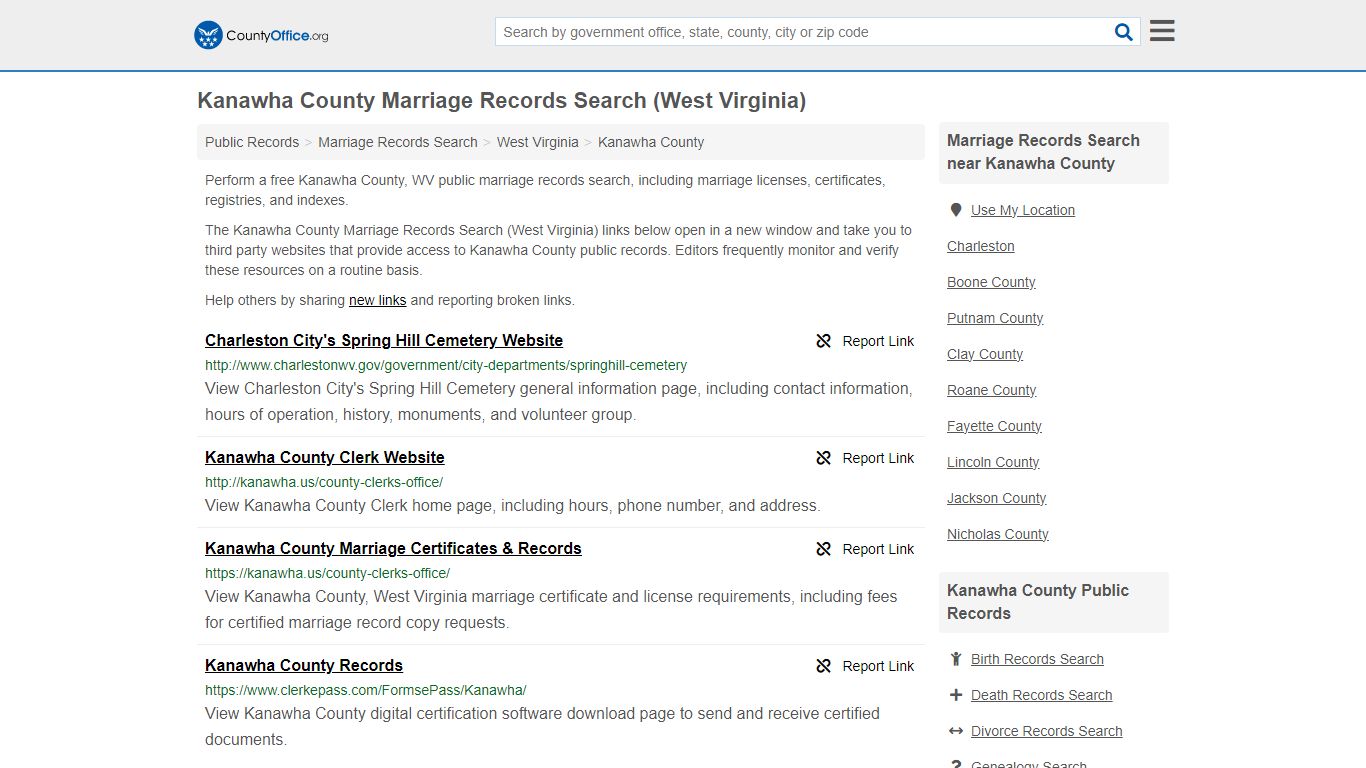 Kanawha County Marriage Records Search (West Virginia) - County Office